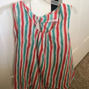 Striped tank with open flowy back—worn once